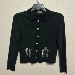 Pog Klassik Vintage Graphic Waffle Knit Long Sleeve Button Down Shirt
